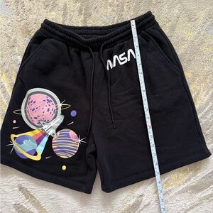 Women's High Waist Black Graphic Shorts